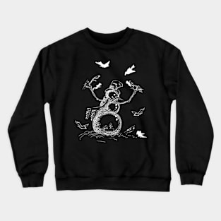 Snowman with Birds Crewneck Sweatshirt